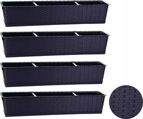 4x Erkélyláda ISR800P Virágtartó 80cm