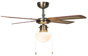 Ipari mennyezeti ventilátor lámpával 100 cm-es fa - szél