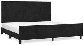 fekete bársony ágykeret matrac nélkül 200 x 200 cm