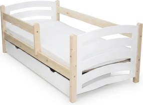 Gyerekágy MELA 80 x 160 cm, fehér–fenyő Ágyrács: Lamellás ágyrács, Matrac: EASYSOFT 8 cm matrac