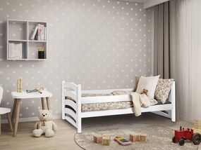 Gyerekágy MELA 80 x 160 cm, fehér Matrac: EASYSOFT 10 cm matraccal, Ágyrács: Lamellás ágyráccsal