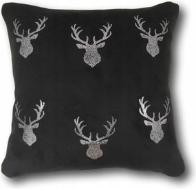 Ezüst szarvas mintás párnahuzat