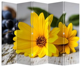 Paraván - Sárga virágok (210x170 cm)