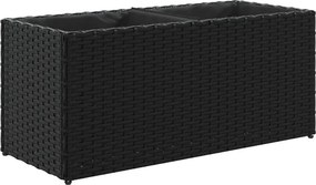 vidaXL fekete polyrattan kerti ültetőláda 2 cseréppel 72x30x32 cm