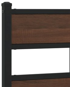 barna tölgy színű acél és szerelt fa fejtámla 90 cm