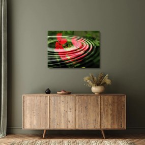 Absztrakt kép - virágok hullámokban (üvegen) (70x50 cm)