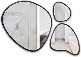 Flora három darabos organikus tükör szett fekete keretben 160x108 cm