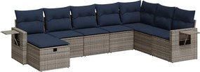 vidaXL 8 részes szürke polyrattan kerti ülőgarnitúra párnákkal