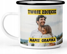 Zománcozott Bögre Fekete Személyre szabott Nyomtatott Fotó Fém Retro