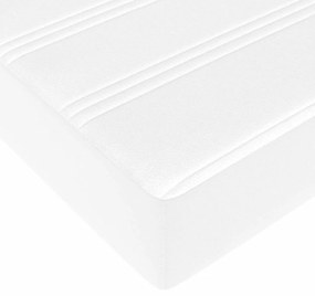 Ágykeret matraccal matracmal Tiszta fehér 140 x 190 cm Műbőr