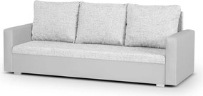 LEO Háromszemélyes kinyitható kanapé Ezüst/fehér