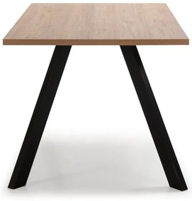 Étkezőasztal tölgyfa dekoros asztallappal 90x160 cm Texas – Marckeric