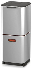 Ezüstszínű acél szelektív szemetes 40 l Totem Compact – Joseph Joseph