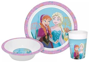Disney Jégvarázs Enchanted étkészlet, micro műanyag szett Dobozban