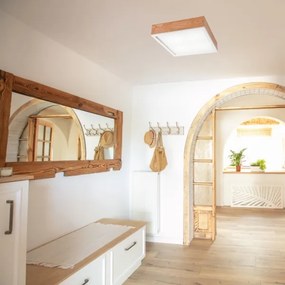 Mennyezeti lámpa OAK SQUARE 4xE27/15W/230V 39x39 cm tölgy/fehér