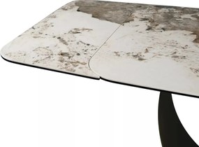 Infinity bővíthető étkezőasztal kerámia fényes fehér/réz 160-240 cm