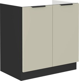 Alsó mosogató szekrény, kasmír/fekete, ARAKA 80 ZL 2F BB