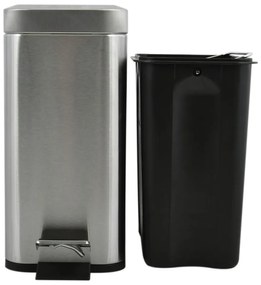 Matt ezüstszínű acél pedálos szemetes 5 l Erik – Spirella