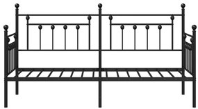 Nappaliágy Keret Fekete 75x190 cm Acél