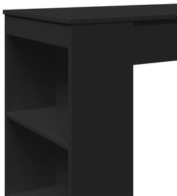 fekete szerelt fa tárolórekeszes bárasztal 95 x 47 x 103,5 cm