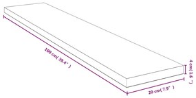bambusz fali polc 100x20x4 cm