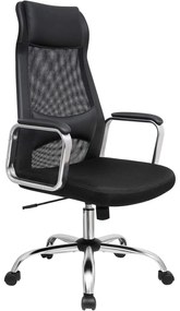 irodai szék, ergonomikus számítógékszék, fejtámlával és deréktámasszal, magasságállítható, fekete