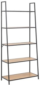 Fekete-natúr színű polcos állvány tölgyfa dekorral 77x175 cm Seaford – Actona