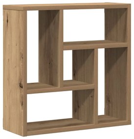 kézműves tölgy színű szerelt fa fali polc 45 x 16 x 45 cm