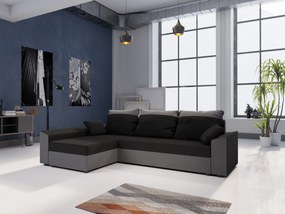 Sarok ülőgarnitúra Paragon L (fekete + szürke) (B). 1062154