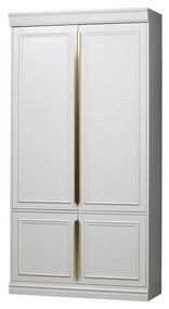 Világosszürke borovi fenyő ruhásszekrény klasszikus ajtóval 110x215 cm Organize – BePureHome