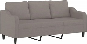 vidaXL 3 személyes fekete szövetkanapé 180 cm