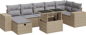 vidaXL 5 részes bézs polyrattan kerti ülőgarnitúra párnákkal