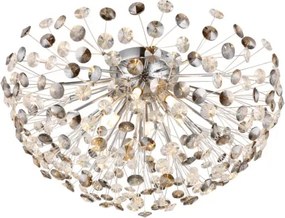 Globo 64135D1C Mennyezeti lámpa, krómozott fém, füstszínű/átlátszó K9 kristályok, ø: 600mm, M: 325mm, izzókkal/10676/: 6x G9 LED 3.5W 230V, 350lm forrás, 350lm kimenet, 3000K