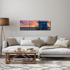 Kép a Santa Monicai strandtól (órával) (90x30 cm)