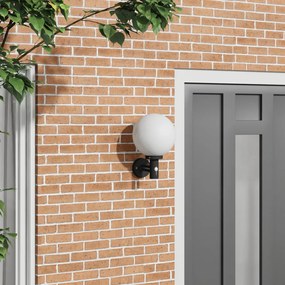 kültéri fali lámpa mozgásérzékelő fekete rozsdamentes acél IP44