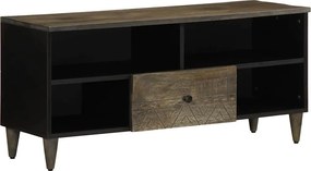 vidaXL fekete tömör mangófa TV-szekrény 100 x 33 x 46 cm