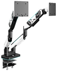 Képernyőállvány két 49 hüvelykes monitorhoz, fehér-fekete X-Arm Dual RGB