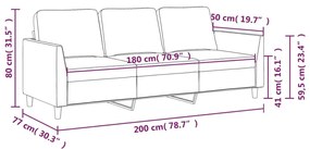 3 személyes bordó műbőr kanapé 180 cm