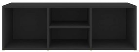 fekete szerelt fa cipőtároló pad 105 x 35 x 35 cm