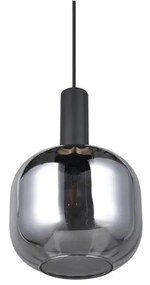 Fekete függőlámpa üveg búrával ø 20 cm Diva – Trio
