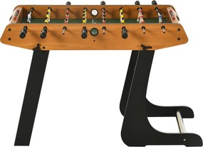 HOMCOM Összecsukható Futballasztal 22 Játékossal Gyerekeknek és Felnőtteknek 2 Pontszámlálóval 98x42x62,5 cm Natúr és Fekete | Aosom