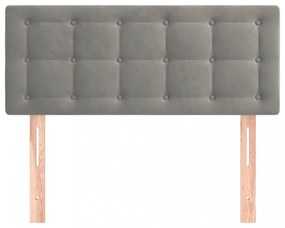 világosszürke bársony fejtámla 100x5x78/88 cm