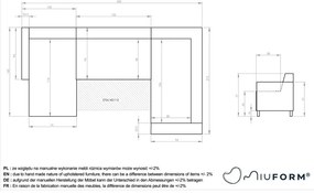 Szürke kinyitható-tárolóhelyes sarokkanapé (jobb oldali-U alakú) Classy Sophie – Miuform