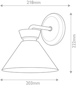 Alora Mood ALM-HALSTON-1WB-BK - HALSTON fali lámpatest 1xE14/40W/230V fekete