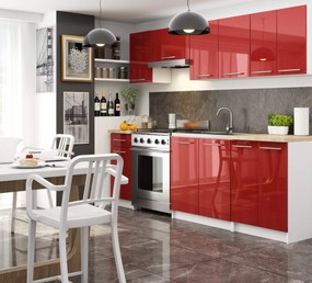 Alsó konyhaszekrény Ozara S50 SZ6 (fehér + fényes piros). Akció -15%. 1071145