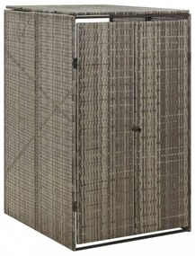 Szürke polyrattan kerekes kukatároló fészer 70 x 80 x 117 cm