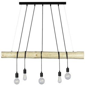 Spot-Light 69314504 - Csillár zsinóron TRABO 5xE27/60W/230V fenyő