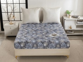 Mikroszálas lepedő SNOWFLAKE kékesszürke 180x200 cm