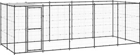 vidaXL kültéri acél kutyakennel tetővel 12,1 m²