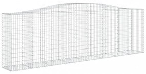 vidaXL 3 db íves horganyzott vas gabion kosár 400x50x120/140 cm